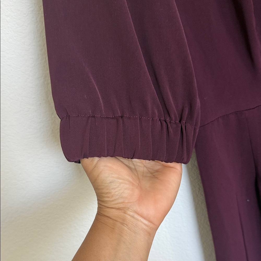 Warehouse Deep Purple Wrap Midi Dress - Picture 9 of 16